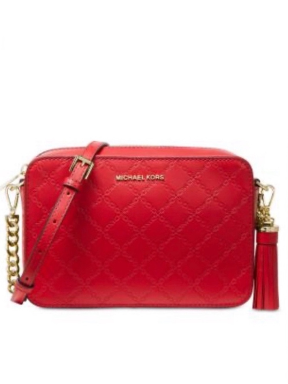 AUTHENTIC Michael Kors Red Leather Crossbody Camera Bag NWT